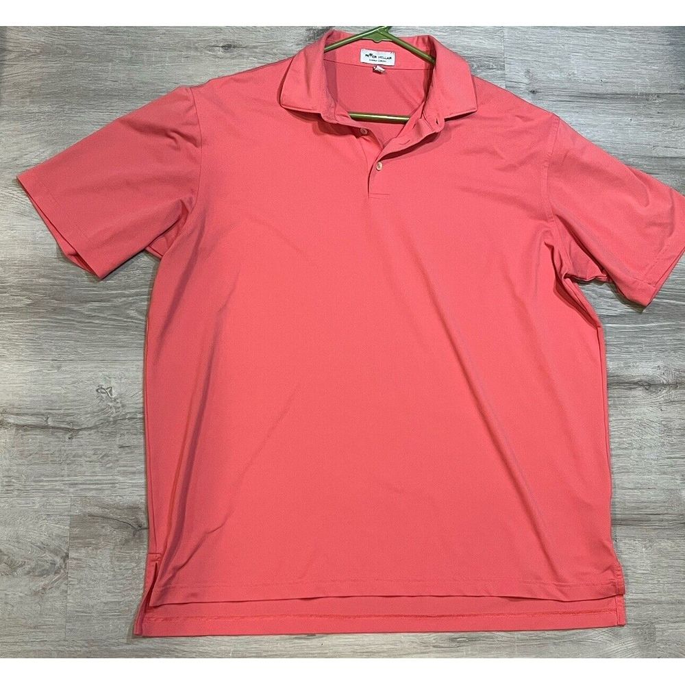 Peter Millar Mens Summer Comfort Golf Polo Shirt Orange Size XLarge‎